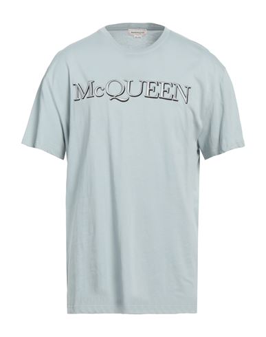 Alexander Mcqueen Man T-shirt Sky Blue Size S Cotton