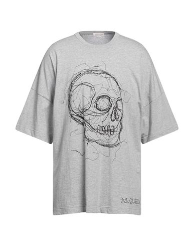 Alexander Mcqueen Man T-shirt Light Grey Size M Cotton