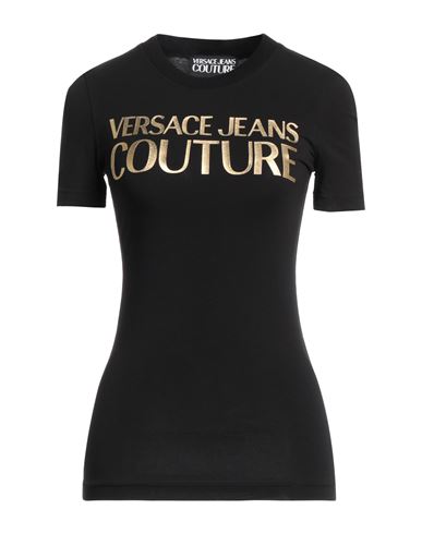 Versace Jeans Couture Woman T-shirt Black Size M Cotton, Elastane