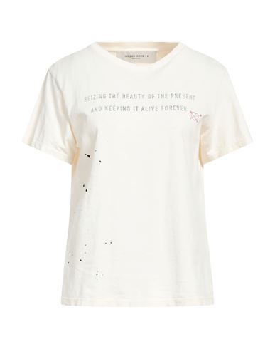 Golden Goose Woman T-shirt Ivory Size M Cotton In White