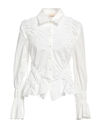 Shop Khaite Woman Shirt White Size 8 Cotton