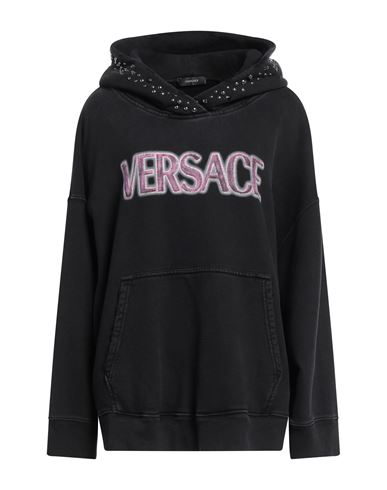 Shop Versace Woman Sweatshirt Steel Grey Size 6 Cotton, Metal