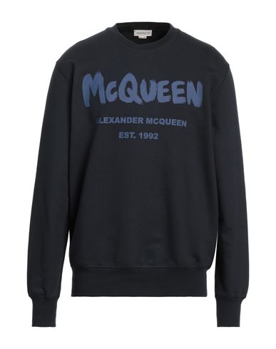 Alexander Mcqueen Man Sweatshirt Midnight Blue Size L Cotton, Elastane