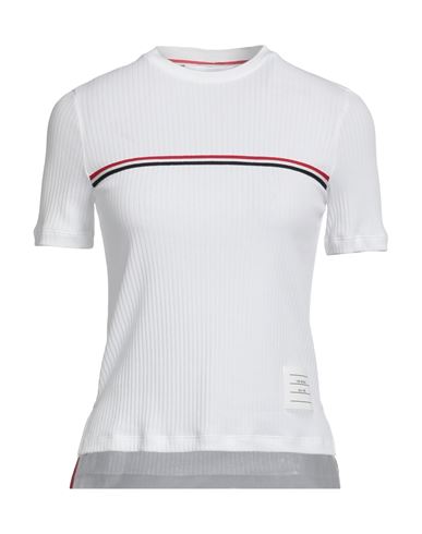 Thom Browne Woman T-shirt White Size 6 Cotton, Elastane