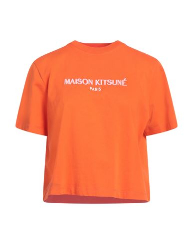 Shop Maison Kitsuné Woman T-shirt Orange Size M Cotton