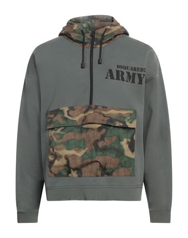 Dsquared2 Man Sweatshirt Sage Green Size M Cotton, Elastane, Polyester In Sage Green