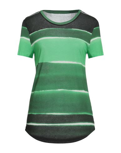 Scaglione City Woman T-shirt Light Green Size 4 Viscose, Linen