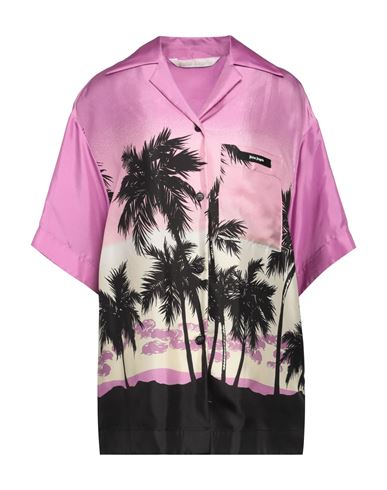 Shop Palm Angels Woman Shirt Pink Size 8 Silk, Polyester