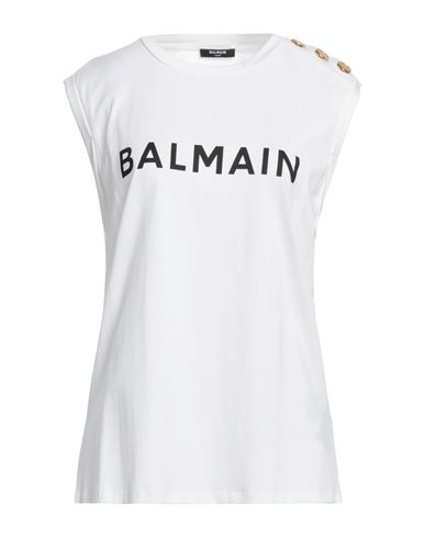 Shop Balmain Woman T-shirt White Size S Cotton