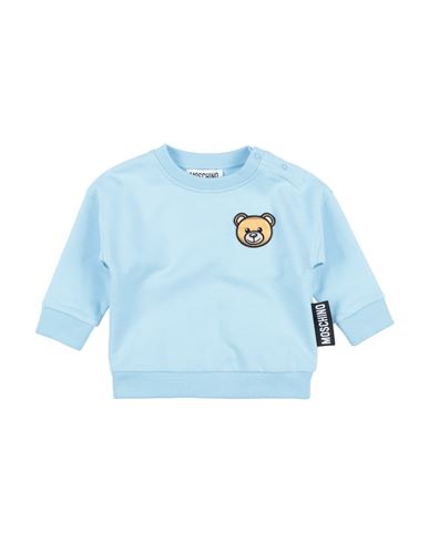 Moschino Baby Newborn Sweatshirt Sky Blue Size 3 Cotton, Elastane, Polyester