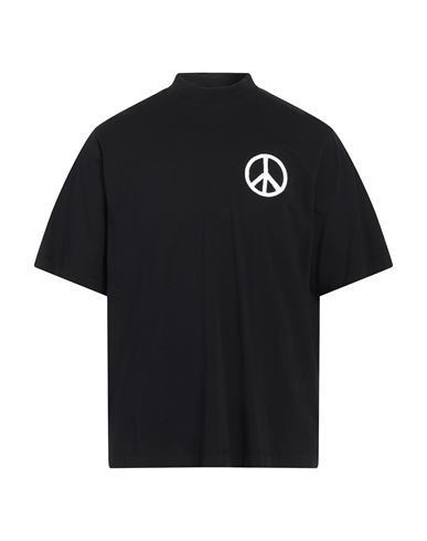 Marcelo Burlon County Of Milan Marcelo Burlon Man T-shirt Black Size S Cotton, Elastane In Black