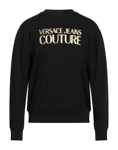 Versace Jeans Couture Man Sweatshirt Black Size Xl Cotton, Polyester