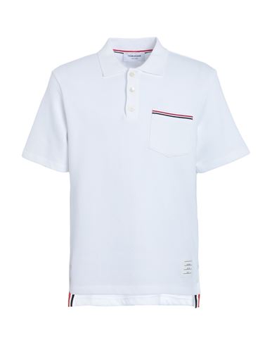 Thom Browne Man Polo Shirt White Size 4 Cotton