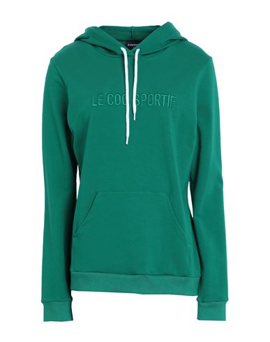 Le Coq Sportif Saison Hoody N°1 W Woman Sweatshirt Green Size M Cotton, Elastane