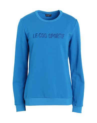 Le Coq Sportif Saison Crew Sweat N°1 W Woman Sweatshirt Azure Size M Cotton, Elastane In Blue