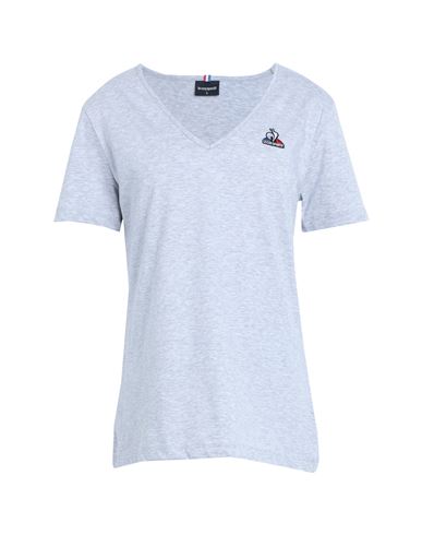 Le Coq Sportif Ess Tee Ss Col V N°1 W Woman T-shirt Light Grey Size L Cotton