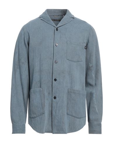 Daniele Alessandrini Man Shirt Slate Blue Size M Cotton, Polyester