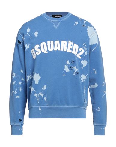 Shop Dsquared2 Man Sweatshirt Blue Size L Cotton
