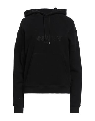 Shop Saint Laurent Woman Sweatshirt Black Size S Cotton, Elastane, Polyester