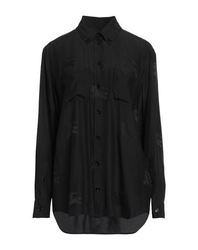 Burberry Woman Shirt Black Size 4 Silk