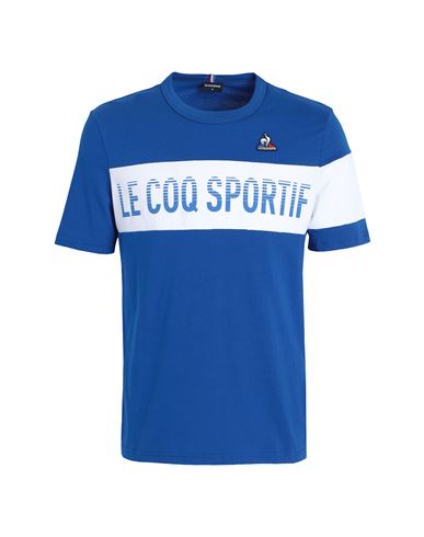 Le Coq Sportif Bat Tee Ss N°2 M Man T-shirt Bright Blue Size L Cotton