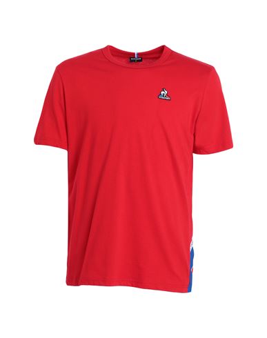 Le Coq Sportif Tri Tee Ss N°1 M T-shirt Red Size M Cotton