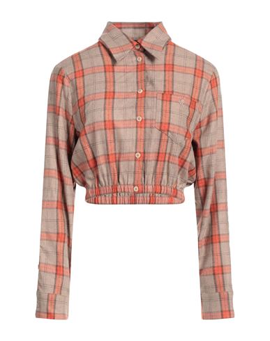 Maje Woman Shirt Orange Size 3 Polyester, Viscose, Wool, Silk