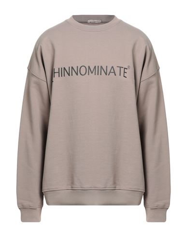 Hinnominate Man Sweatshirt Taupe Size Xl Cotton, Elastane In Gray