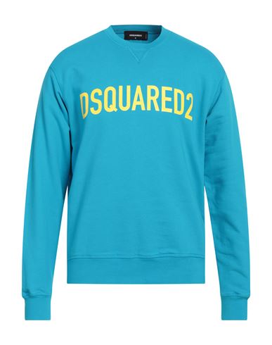 Dsquared2 Man Sweatshirt Azure Size M Cotton In Blue