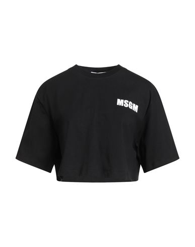 Msgm Woman T-shirt Black Size M Cotton