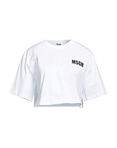 Msgm Woman T-shirt White Size S Cotton