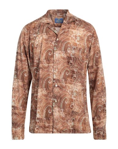 Alessandro Gherardi Man Shirt Brown Size Xl Cotton In Multi
