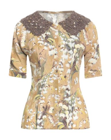 Shop Dolce & Gabbana Woman Shirt Sand Size 8 Viscose, Merino Wool, Acrylic, Polyester In Beige