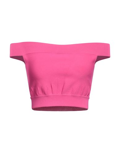 Shop Alexander Mcqueen Woman Top Fuchsia Size L Viscose, Polyamide, Polyester, Elastane In Pink