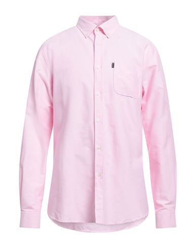 Shop Barbour Man Shirt Pink Size M Cotton