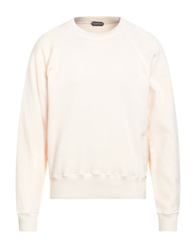 Tom Ford Man Sweatshirt Ivory Size 42 Cotton In Neutral