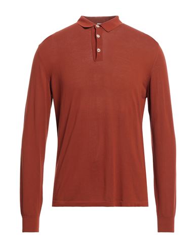 Eleventy Man Polo Shirt Brick Red Size Xxl Cotton