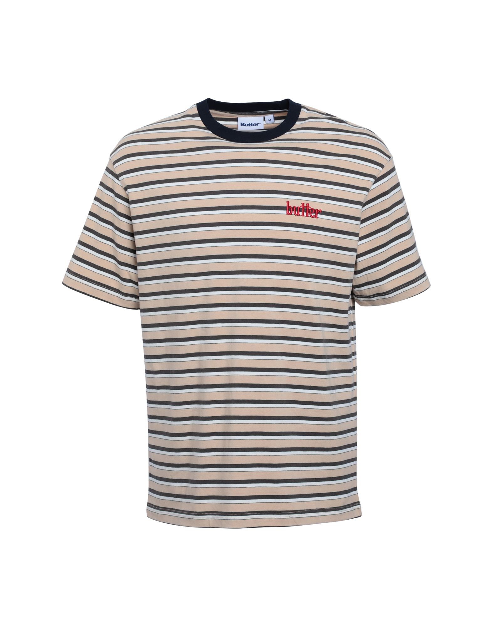 ԥ볫BUTTER GOODS  T  ١ M åȥ 95% / ݥꥦ쥿 5% Thomas Stripe Tee