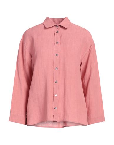 Shop 's Max Mara Woman Shirt Pastel Pink Size 10 Linen