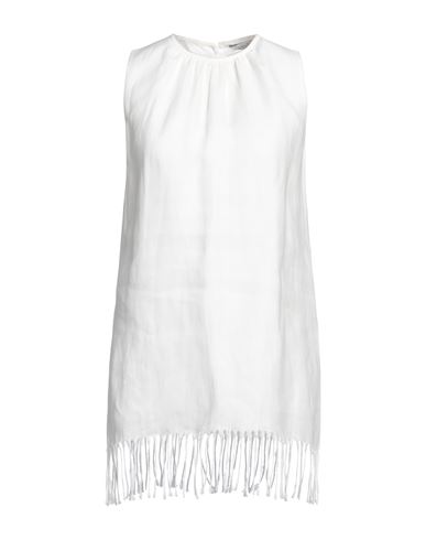 Max Mara Woman Top White Size 10 Linen