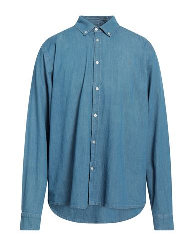 Les Deux Man Denim Shirt Blue Size Xl Cotton, Elastane