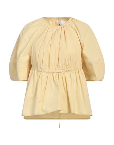 Jil Sander Woman Top Light Yellow Size 4 Cotton