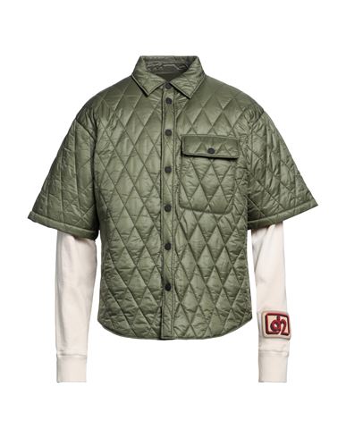 Dsquared2 Man Shirt Military Green Size 40 Polyamide, Cotton, Lyocell, Elastane
