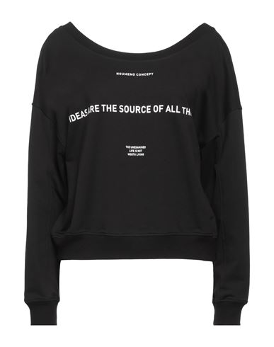 Noumeno Concept Woman Sweatshirt Black Size Xs Cotton, Elastane
