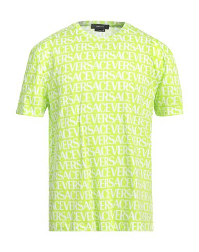 Versace Man T-shirt Acid Green Size 3xl Cotton