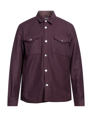 Barbour Man Shirt Deep Purple Size L Cotton In Purple