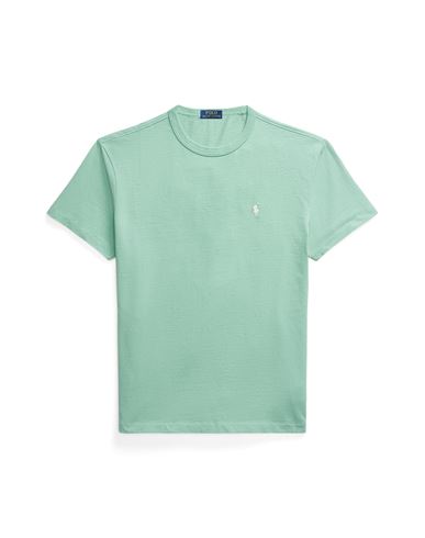 Polo Ralph Lauren Classic Fit Jersey Crewneck T-shirt Man T-shirt Turquoise Size L Cotton In Blue
