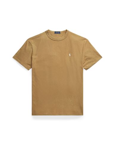 Polo Ralph Lauren Classic Fit Jersey Crewneck T-shirt Man T-shirt Camel Size Xxl Cotton In Beige
