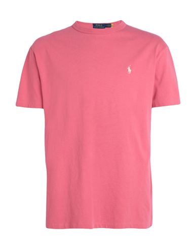 Shop Polo Ralph Lauren Classic Fit Jersey Crewneck T-shirt Man T-shirt Pink Size L Cotton