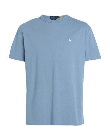 Polo Ralph Lauren Classic Fit Jersey Crewneck T-shirt Man T-shirt Pastel Blue Size L Cotton